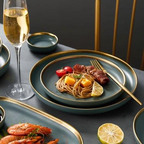 Ceramic Plates for Food Dinner Set Dishes Salad Soup Bowl Plates and Bowls Set Service for 2/4/6/8 Person for Restaurant