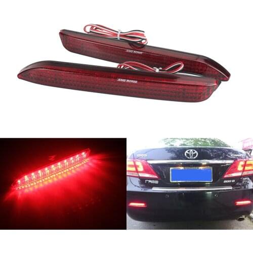 ANGRONG 1 Pair 2PCS Bumper Reflector Red Lens Tail Stop Brake Light lamps For Toyota Venza Lexus GX470