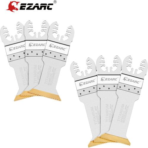 3/6pcs Titanium Oscillating Multitool Blades Extra-Long Power Cut Saw Blades Fast Speed Cutting for Wood,Metal and Hard Material