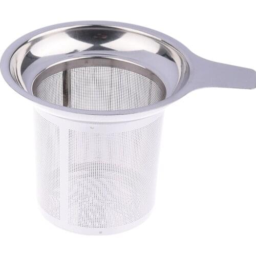 1PCS Reusable Mesh Tea Infuser Stainless Steel Tea Strainer Metal Bag Filter Coffee Herb Spice Filter Diffuser Handle Tea Ball
