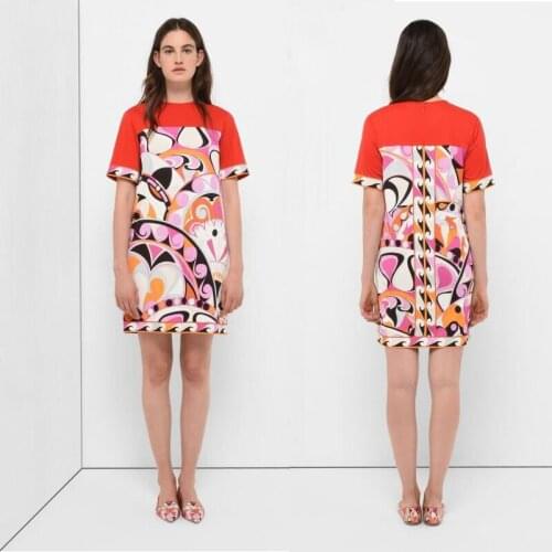 New fashions for girls styles short sleeves, short sleeves, beautifully printed, elastic, slim dress