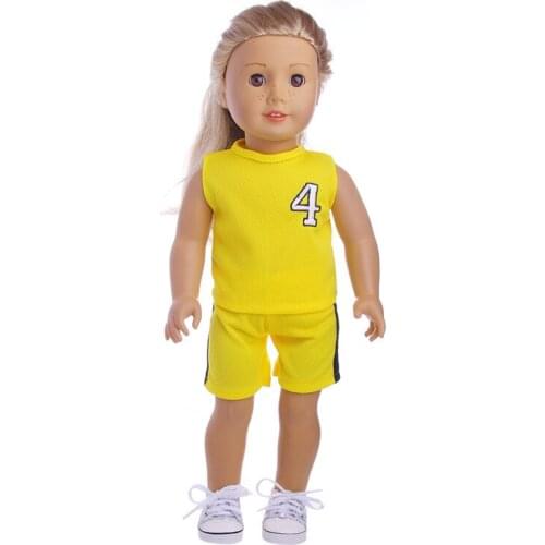 2021 New Pattern Clothes No 4 Jersey Set Fit 18 Inch American&43cm Baby New Born Doll Clothes Accessories