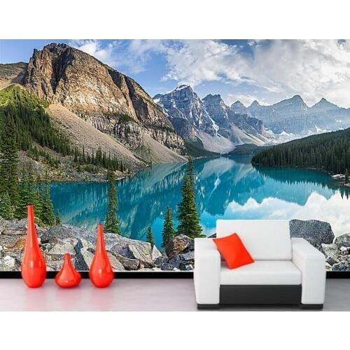 Custom wallpaper nature,Beautiful mountains and lakes wallpaper,hotel living room sofa TV wall bedroom wall mural wallpaper 3d