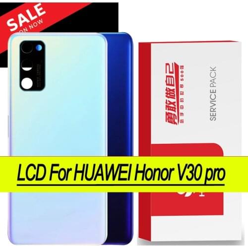 Original battery cover For Huawei Honor V30 pro OXF-AN10 Back Housing door Cover Rear case With camera lens