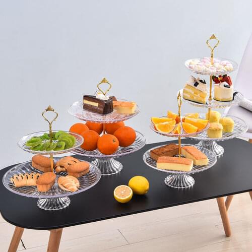 Cake Stand Plastic Candy Dishes Living Room Home Three-layer Fruit Plate Candy Snack Plate Creative Modern Fruit Basket