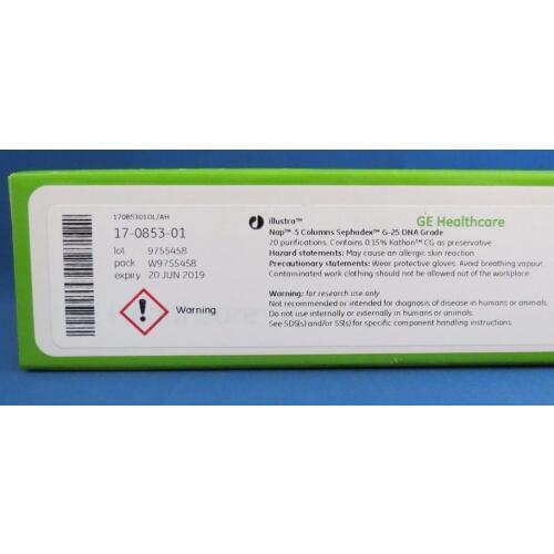 For GE USA Nap-5 pre-packed Column Sephadex G-25 Item No. 17-0853-01