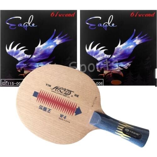 Pro Combo Racket YINHE W6 Table Tennis Blade with 2 Pieces 61second Eagle Rubbers