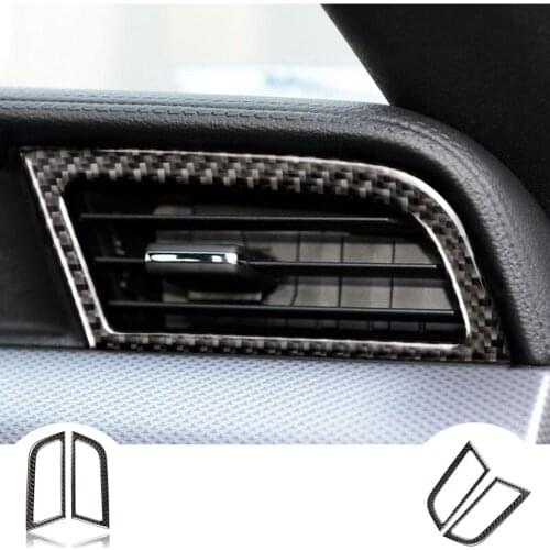 RRX Apply to Ford Mustang Carbon Fiber Side Air Conditioner Outlet Decorative Frame Cover Trim Sticker 2015 -2017car Accessori