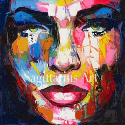 Handmade Hand painted Modern Francoise Nielly Abstract Wall Decor Fine Art Untitled 89 Oil Painting Artwork Canvas Painting art