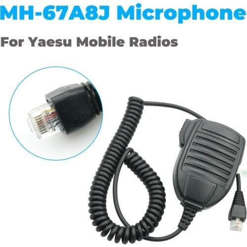 Handheld Shoulder Lapel Microphone for Yaesu Vertex Radio MH-67A8J VX-2100 VX-4500 FT-817 FT-900 RJ45 8-Pin with Mic Hanger