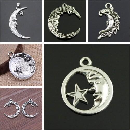 Malzahar Moon Star Tag Charms diy jewelry bracelet charms for jewelry making kit accessories