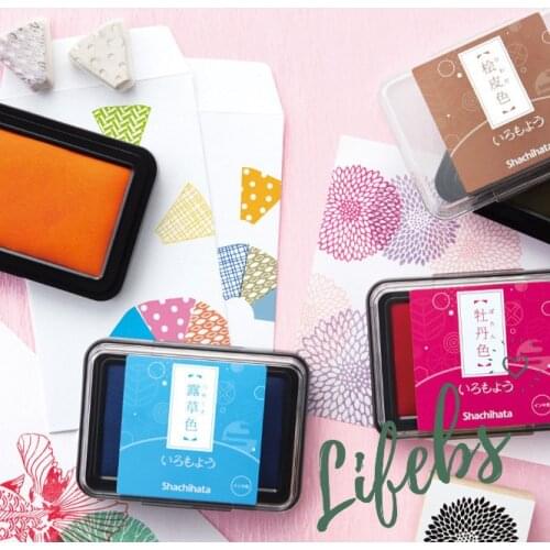 JIANWU 24 Colors Japanese Original Colored Inkpad Stamp Oil Based Ink Pad Clear Stamps DIY Journal Scrapbooking School Supplies