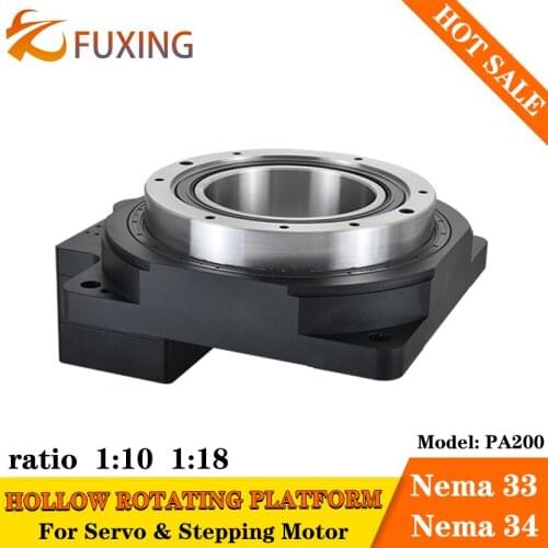 High-Precision 200mm Hollow Rotating Platform Planetary Gearbox Reducer For 750w Servo Motor Nema34 Stepper Motor