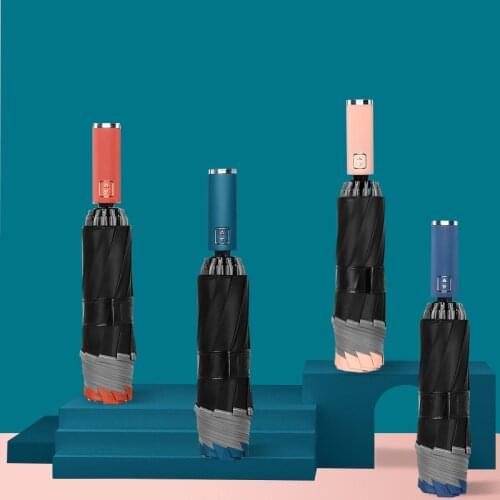 Inverted Umbrella Windproof Womens Anti-UV Male Man Automatic Folding Umbrella Reflective Rain Sun Reverse Umbrella