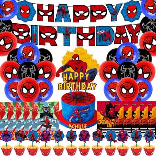 1set Super Hero Marvel Spiderman Hulk Latex Balloons Happy Birthday Banners Party Decor Boy Children Birthday Balloons Kids Toy