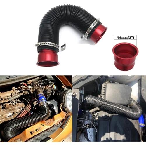 1M 76mm Car Engine Flexible Air hose Air Intake Pipe Inlet Hose Tube Car Air Filter Intake Cold Air Ducting Feed Hose Pipe