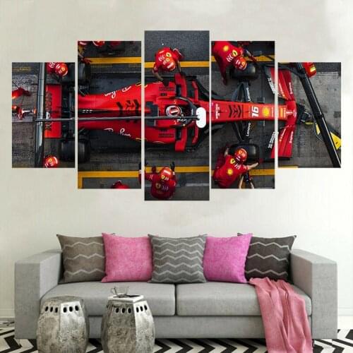 5 Piece Canvas Wall Art F1 Racing Car Prints Home Decor Pictures 5 Panel Poster No Framed Paintings Living Room Boys Room Decor