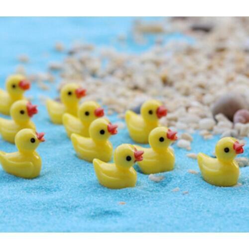 6 /10Pcs/set Mini cute little yellow duck Resin Crafts For Home plants Decoration Miniature Dollhouse Fairy Garden Ornaments