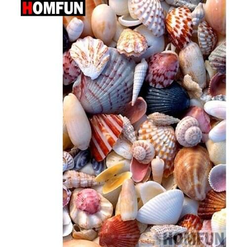 HOMFUN Full Square/Round Drill 5D DIY Diamond Painting "Conch shell" Embroidery Cross Stitch 3D Home Decor Gift A11595