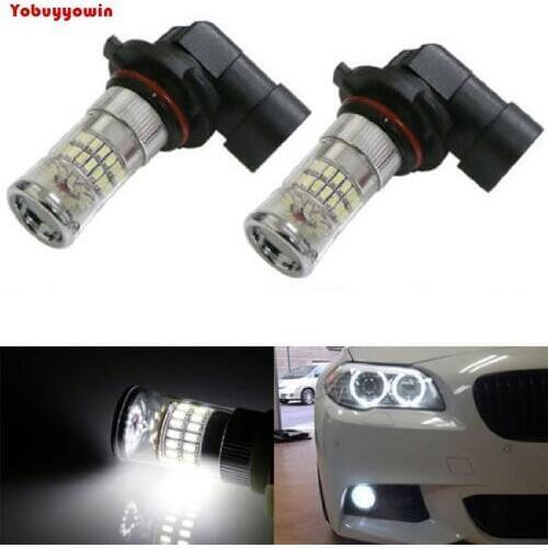 White 48-SMD 9005 HB3 9006 HB4 H8 H9 H10 H11 LED Bulbs w/ Reflector Mirror Design High Beam DRL or Fog Lights