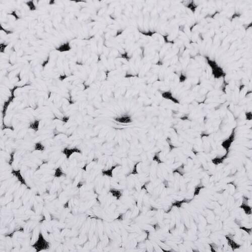 White Oval Crochet Cotton Lace Table Placemats Doilies For Party, Wedding, Tableware Decoration , 39 X 27cm