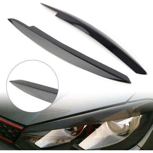 For VW Golf MK6 Car Headlight Cover Eyelid Eyebrow Eye Lid Brow ABS Decoration Trim 2008 2009 2010 2011 2012 2013 Glossy Black