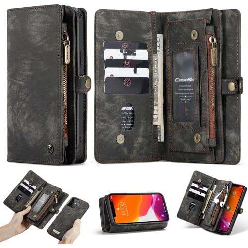 Caseme Wallet PU Leather Phone Case For iPhone 11 12 Pro Max Mini XR XS Max X 6 6S 7 8 Plus Business Card Stand Magnetic Cover