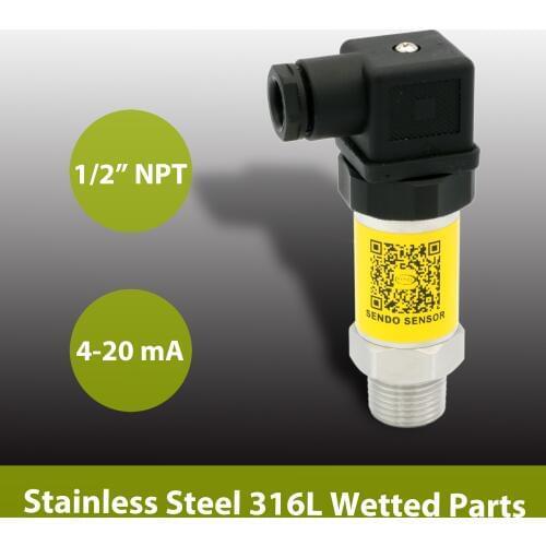 Pressure sensor transmitter 4 20 mA, 1 2 npt, pressure 0 to 10 bar, 1 mpa, 0 to 150 psi, 0.35, 1, 6 bar, 40, 100, 250, 400 bar