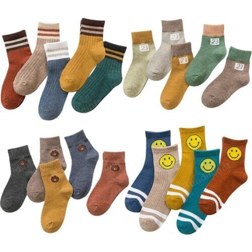 Child socks 5 Pair/lot Baby Boy Socks for children Cotton Ankle Socks Striped Classic Kids Sock School 2 3 4 5 6 7 8 Y Sokken