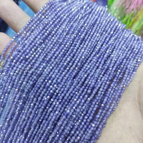 2 3 4 MM Faceted Zircon Round Blue Cubic Zirconia Rhinestone Beads For Jewelry Making DIY Bracelet Accessories 15