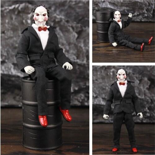 Classic Horror Movie SAW Billy 6" 16cm Action Figure Film Jigsaw Black Suit Puppet Spiral one:12 1/12 1:12 Clothes Toys Doll