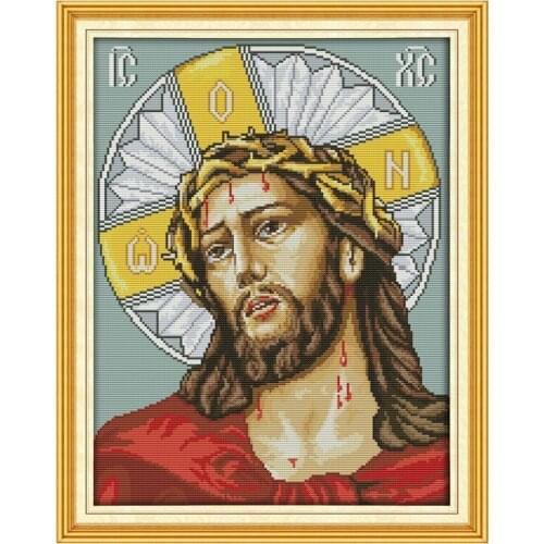 Jesus Cross Stitch Kit Crucifixion Patterns 14CT 11CT Count Printed Canvas Stamp Cross Stitch Handmade Embroidery Needlework