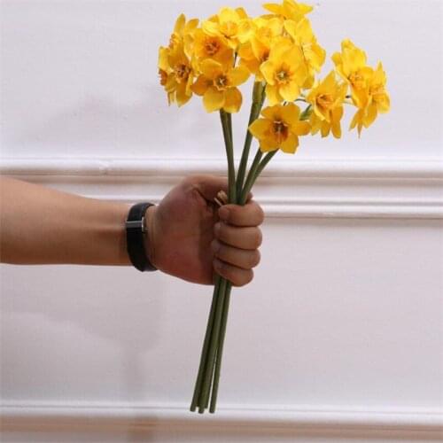 Home Room Artificial Simulation Narcissus Flower Living Room Window Decor Fake Flowers Wedding Scene Decor Daffodil