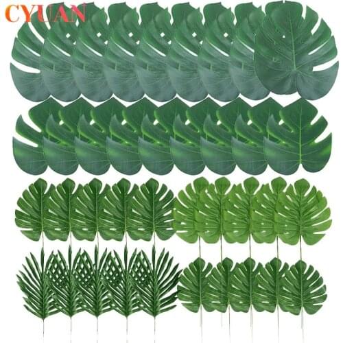 Artificial Tropical Palm Monstera Leaves Home Garden Photography Background Decor Summer Tropical Party Hawaiian Wedding Decors