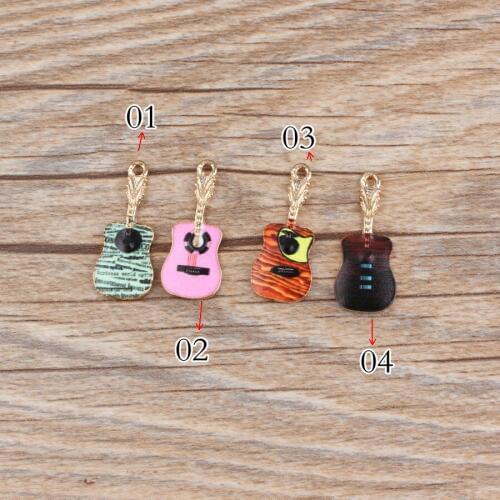 Cute Guitar Pendant Exquisite Korean Charms Elegant DIY Accessories For Handmade Women Jewelry Necklace Bracelets
