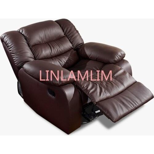 Antique European Creative cow real genuine leather chair single living room sofa chairs swivel chair functional chair recliner