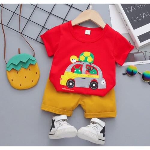 Summer Baby Boys Clothes Set Kid Boys Girls Cotton Clothes New Boys T-Shirt Shorts Toddler Tracksuits Infant Casual Suit