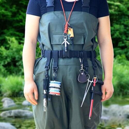 Multi-use Fishing Belt Lightweight Fishing Tools Equipment Adjustable Wader Fighting Waist Belts with D-ring Hooks