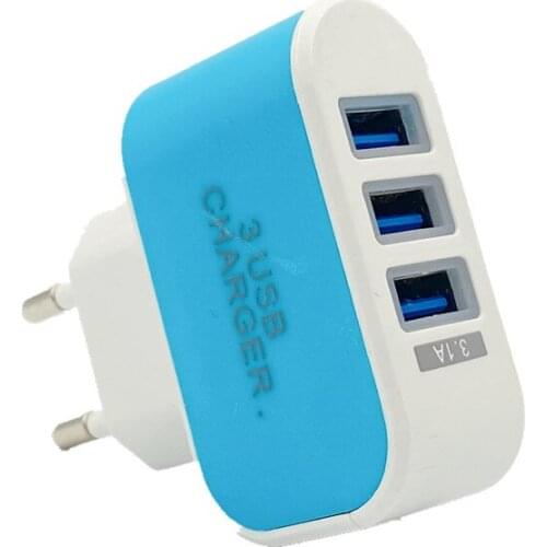 3.1A 3USB Ports Multi Power Adapter EU Plug Mini Portable Travel Wall AC Charger For iPhone Samsung Huawei Xiaomi