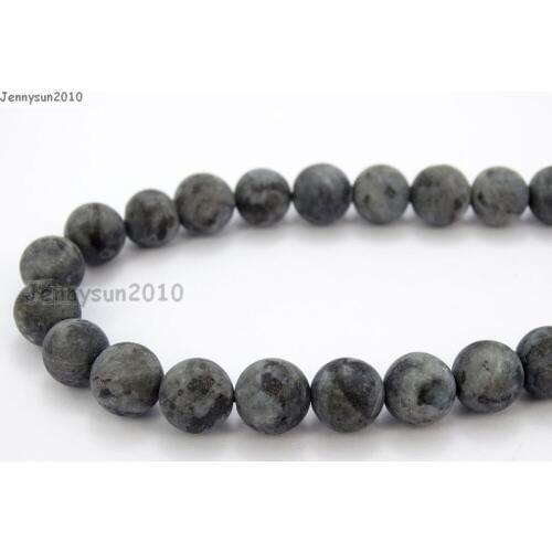 Natural Matte Larvikite Labradorite 4mm Frosted Gems stones Round Ball Loose Spacer Beads 15'' 5 Strands/ Pack
