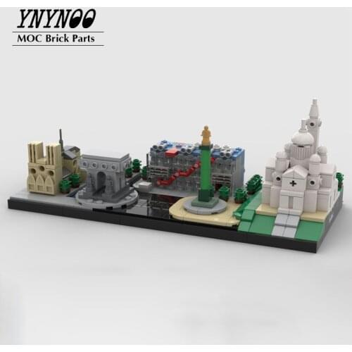 NEW 617Pcs Architecture Skylines Paris Skyline MOC Building Blocks Bricks City Street View Model City Construction Kids Toys