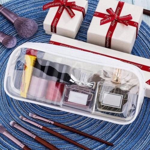 Transparent PVC Pencil Case Black And White Student Case School Zipper Pencil Stationery Supplies T7P4