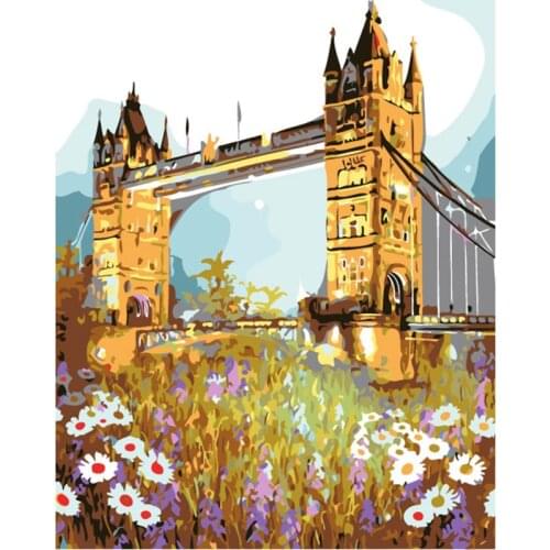 Coloring By Numbers,Diy Painting By Numbers,Decorative Picture bridge,Pictures By Numbers