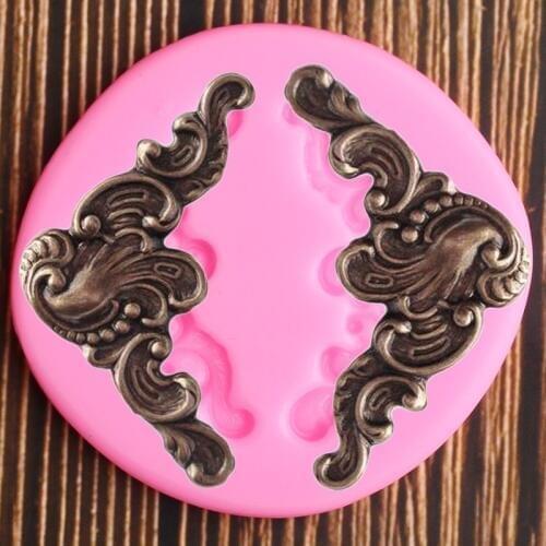 Scroll Leaves Cake Border Silicone Mold Relief Cupcake Topper Fondant Cake Decorating Tools Candy Clay Chocolate Gumpaste Moulds