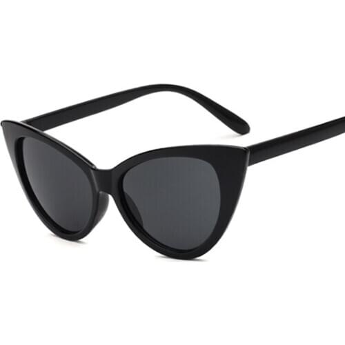 Vintage Cat Eye Ladies Sunglasses Brand Designer Sunglasses Women Fashion Retro Cool Sexy Black Shades Oculos De Sol