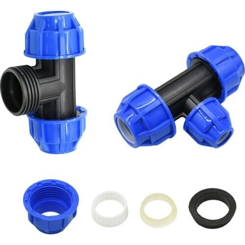 T-type 20mm 25mm 32mm pvc pe tube tee water splitter 1/2 3/4 1inch water pipe reducing tee connector 1pcs