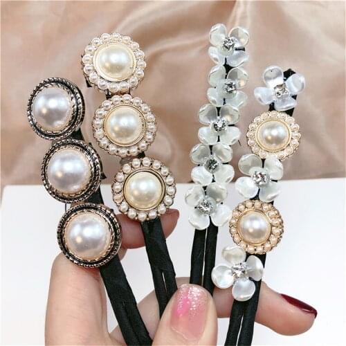 Vintage Shell Pearl Hairpin DIY Bun Hairstyle Hair Stick Women Elegant Hair Scrunchies Flower Hair Maker Tools Hair Accessories