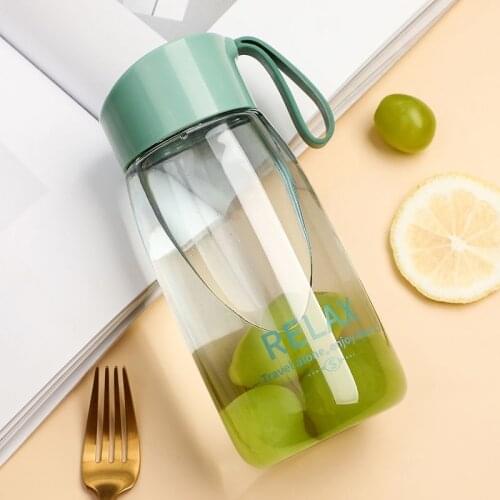 High Quality 500Ml Creative Transparent Plastic Water Bottles Bpa Free Frosted Water Bottle with Portable Rope Travel Tea Cup