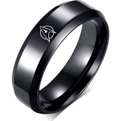 MANGOPIEMovie Jewelry Star Waos Rings Holder Trek Spaceship USS Vengeance Replica Warships Model Metal Ring Finger Childs Gift