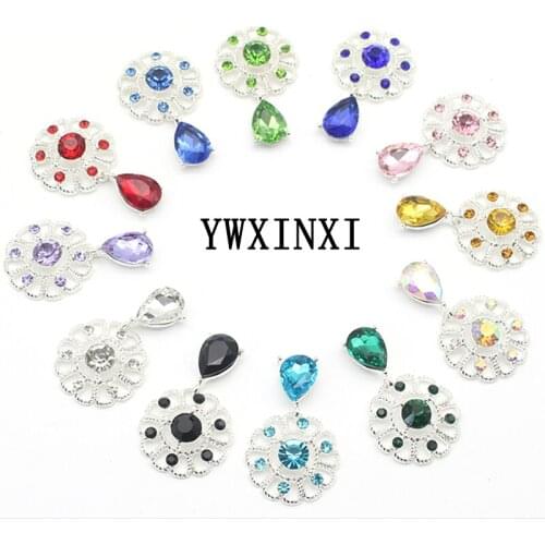 YWXINXI 5Pcs new alloy flower rhinestone buttons, DIY handmade clothing romantic wedding decoration craft accessories
